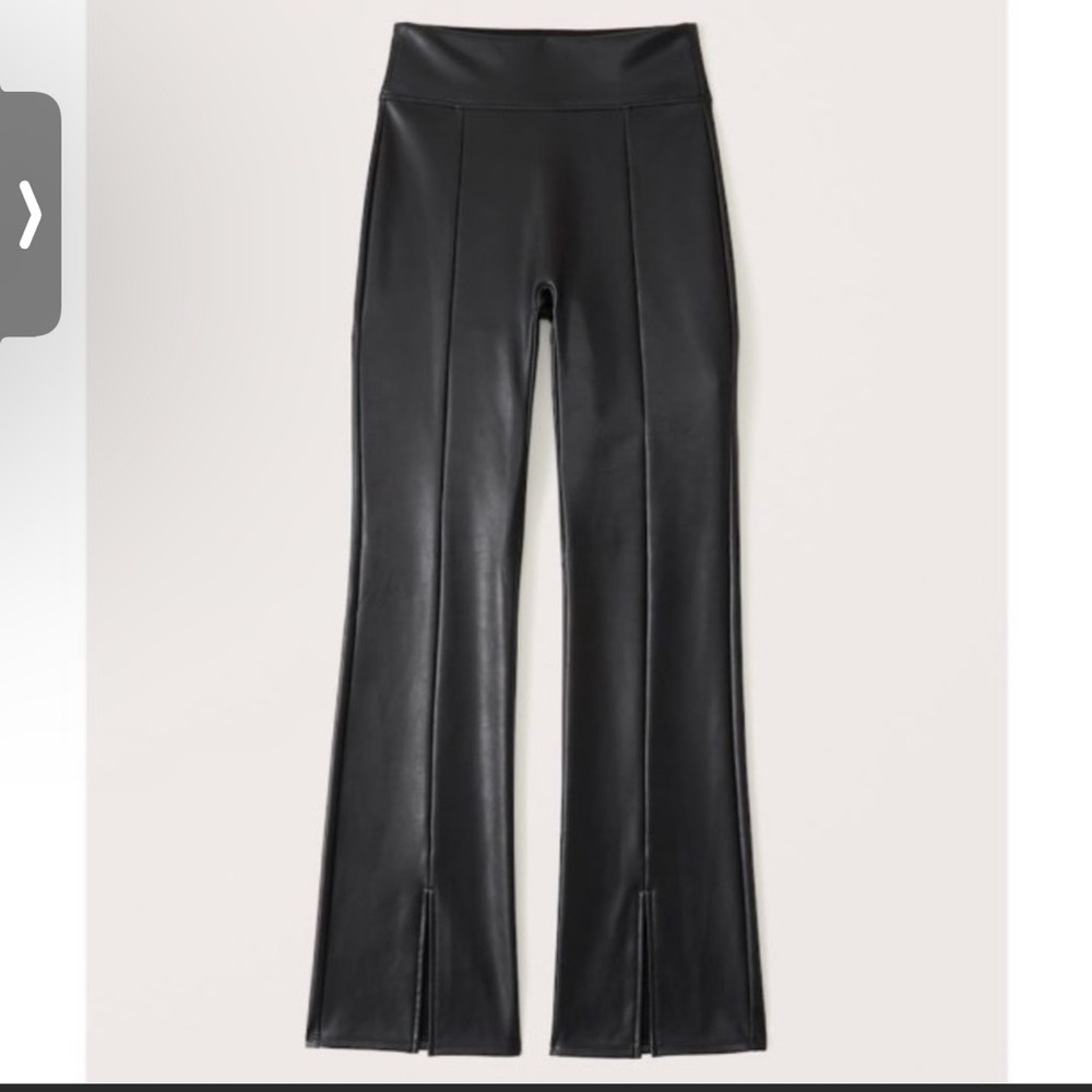 NWOT A&F Vegan Leather High Rise Split Hem Pants, Size Small